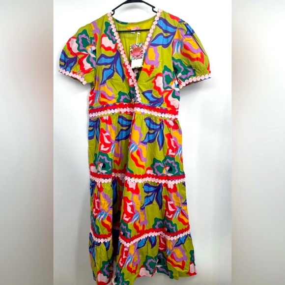 BRITON Court Gigi MAXI DRESS Tiered Ric-rac Size XS NWT - Picture 4 of 8